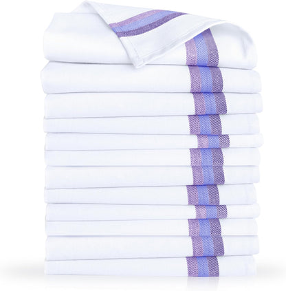 Kitchen Towels 100% Cotton Dish Cloths, Quick Drying Ultra Soft Absorbent, Home Essentials, 28X20 Inches, 12-Pack (Blue)