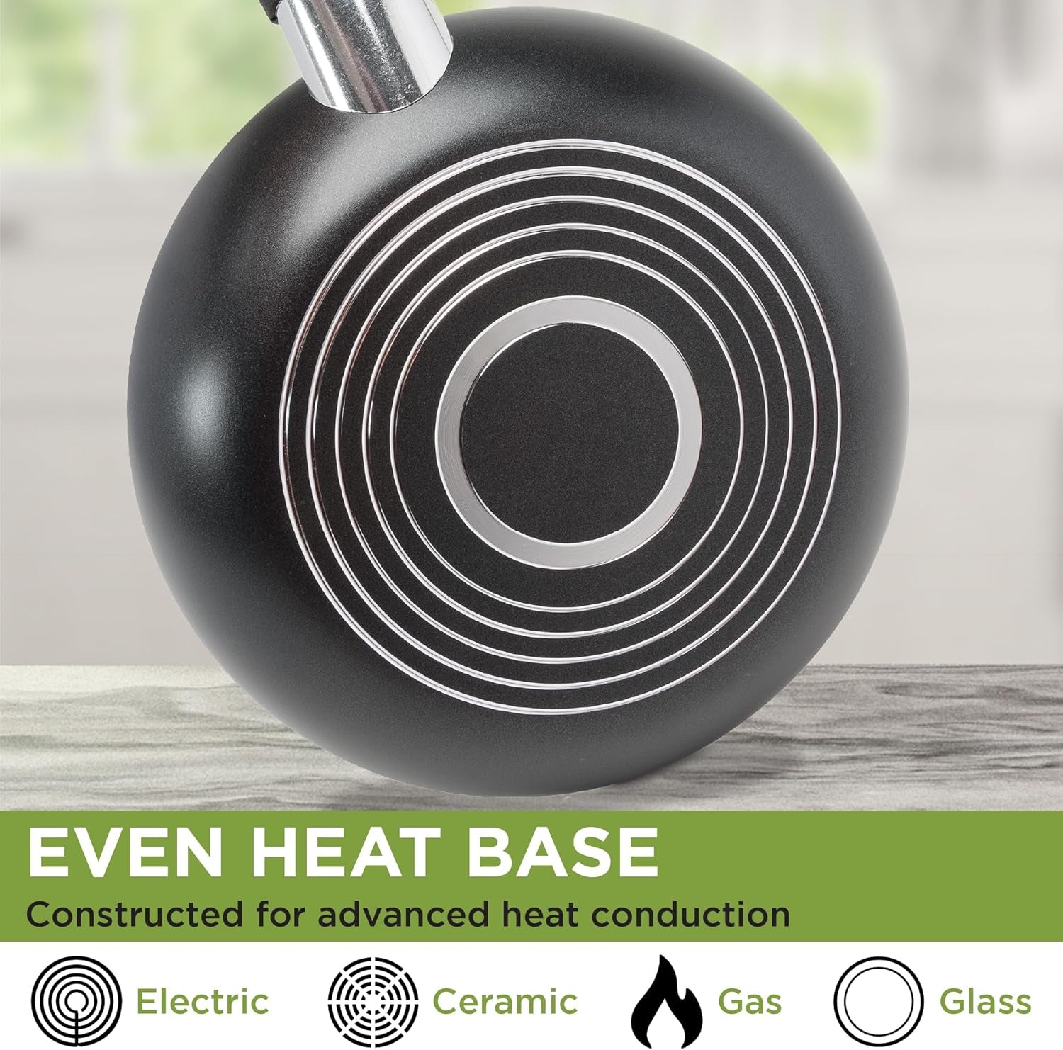 Easy Clean Ceramic Nonstick Cookware Set, Dishwasher Safe Kitchen Pots and Pans Set, Comfort Grip Handle, Even Heating, Ultimate Food Release, 26-Piece, Black