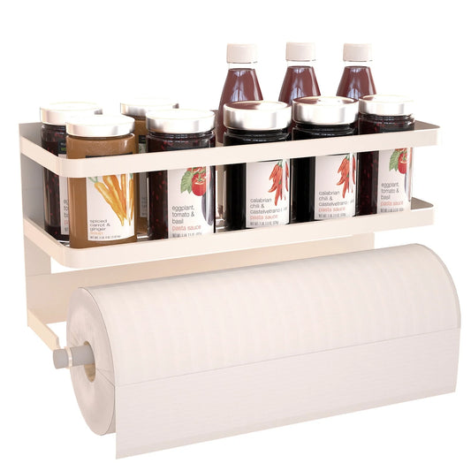 Magnetic Spice Rack for Refrigerator ,Magnetic Paper Towel Holder , Towel Rack Magnetic Shelf Made of Iron,Used for Kitchen