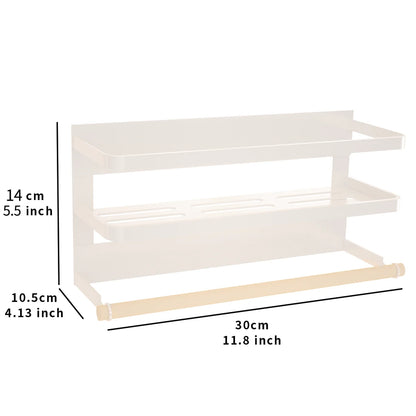 Magnetic Spice Rack for Refrigerator ,Magnetic Paper Towel Holder , Towel Rack Magnetic Shelf Made of Iron,Used for Kitchen