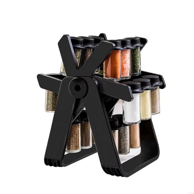 SpinMaster™ Rotating Spice Rack – 18-Piece Countertop Rack with Spinning Jars for Easy Access