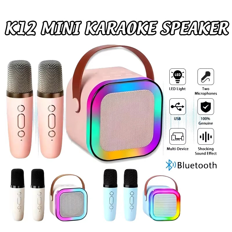 K12 Bluetooth Karaoke Machine – Ultimate Portable Singing Experience with Wireless Microphones