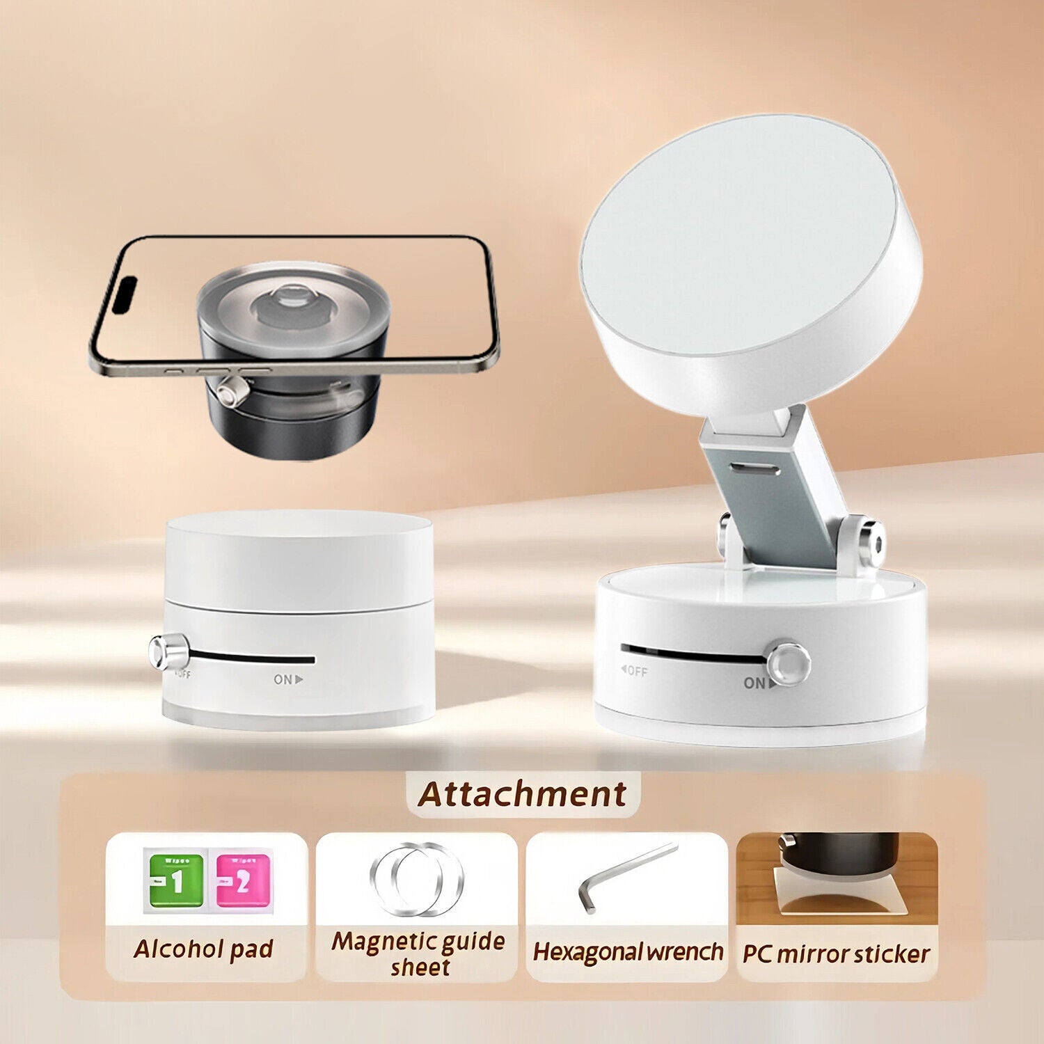 360 Vacuum Strong Magnetic Phone Holder Suction Cup Car Stand Foldable Car Mount