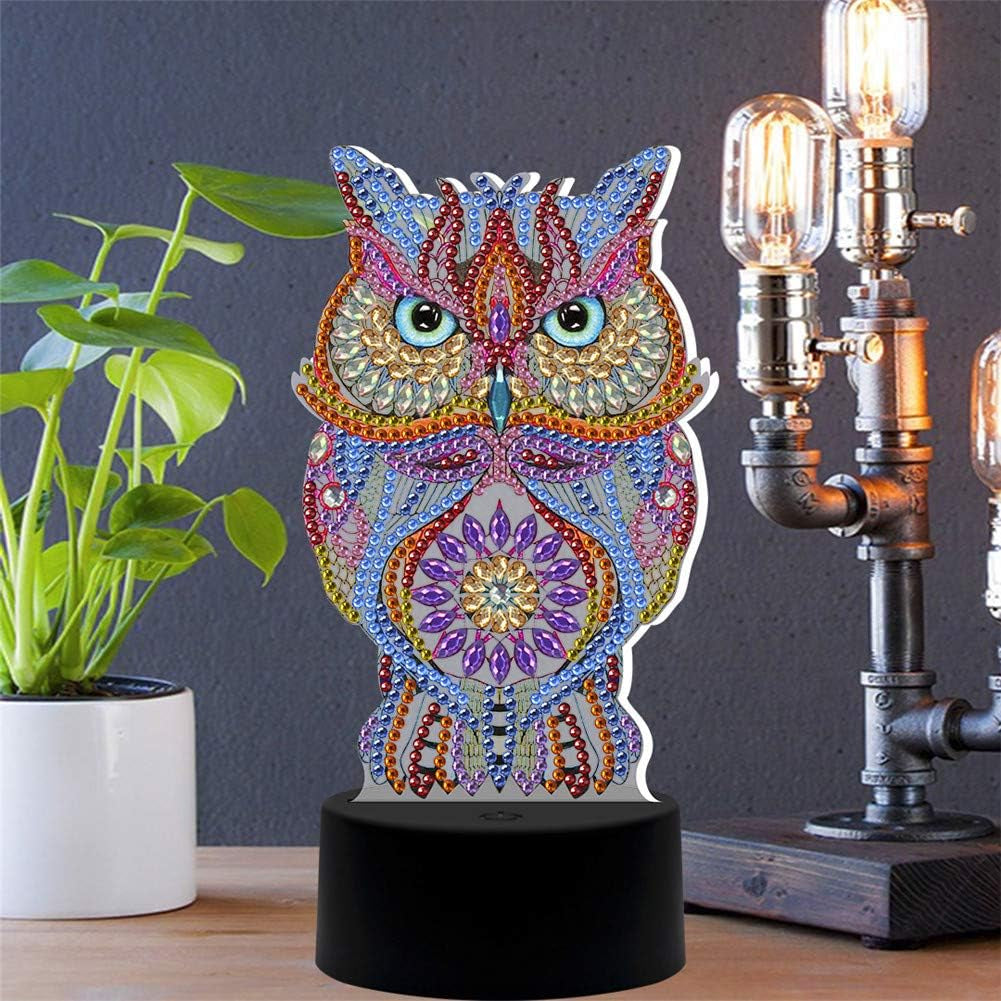 Diamond Painting Night Lamp Lamp Card DIY Decorative Painting Night Lamp Bedroom Lighting Night Lamp DIY Diamond Painting Lamp with LED Lamp Child Night Lamp Bedside Night Lamp Home Decoration Lamp
