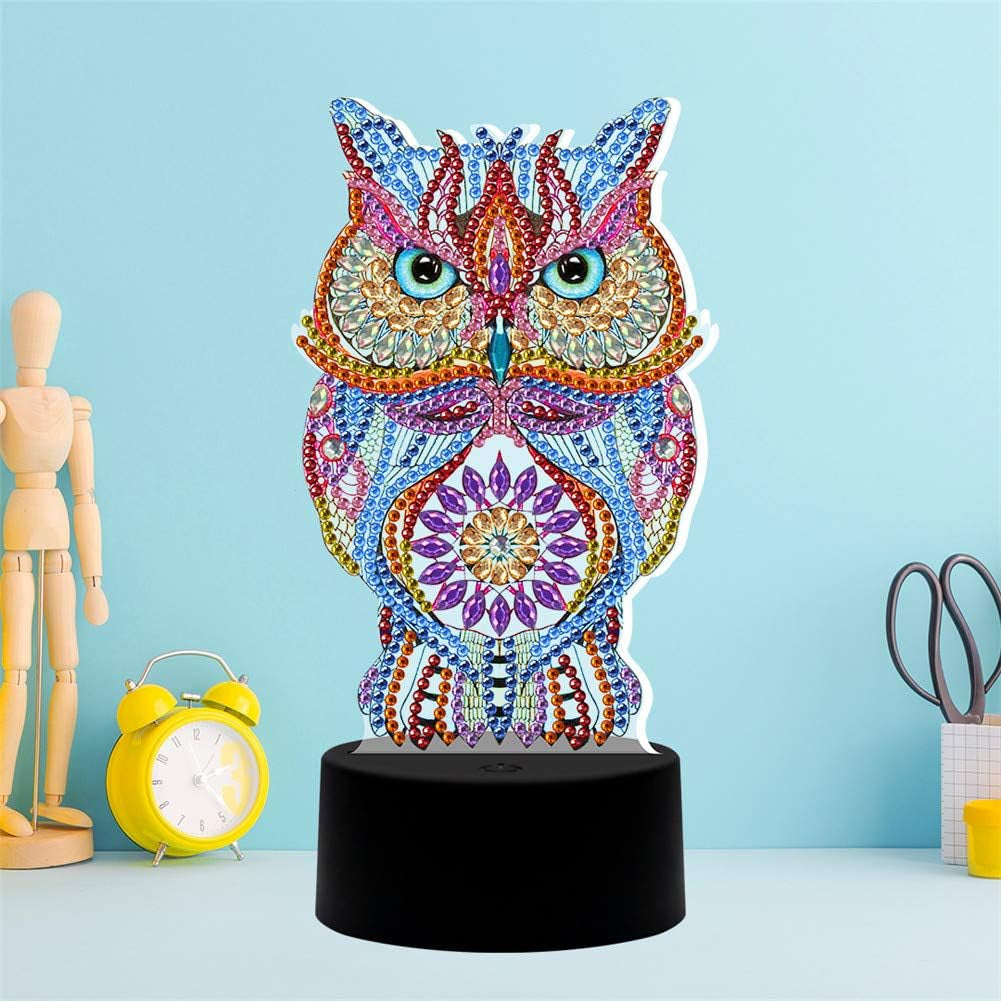 Diamond Painting Night Lamp Lamp Card DIY Decorative Painting Night Lamp Bedroom Lighting Night Lamp DIY Diamond Painting Lamp with LED Lamp Child Night Lamp Bedside Night Lamp Home Decoration Lamp