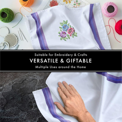 Kitchen Towels 100% Cotton Dish Cloths, Quick Drying Ultra Soft Absorbent, Home Essentials, 28X20 Inches, 12-Pack (Blue)